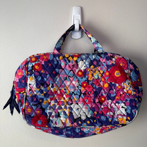 Vera Bradley Impressionista Quilted Floral Print Grand Cosmetic Case Makeup Bag - Picture 7 of 7